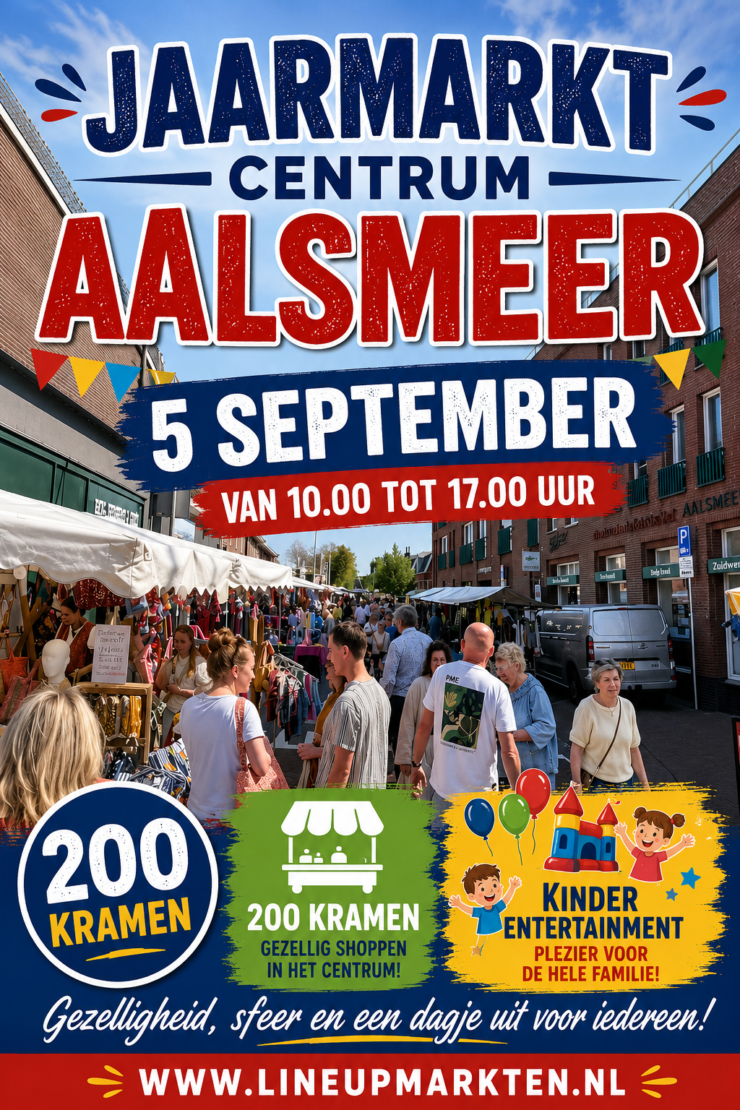 Jaarmarkt van centrum Aalsmeer op 5 september